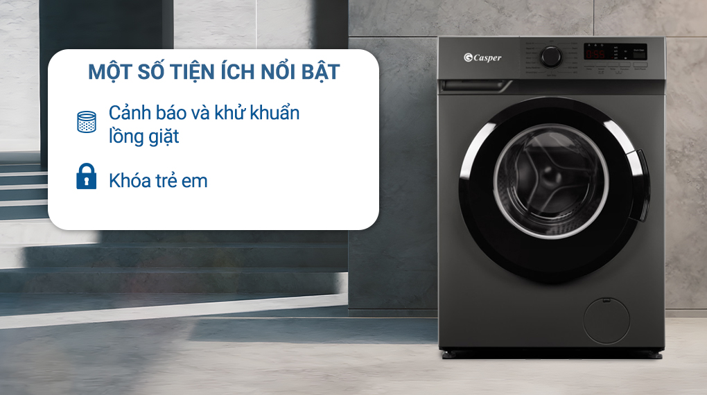 Máy giặt lồng ngang Casper inverter 9 kg WF-9VG1 2023