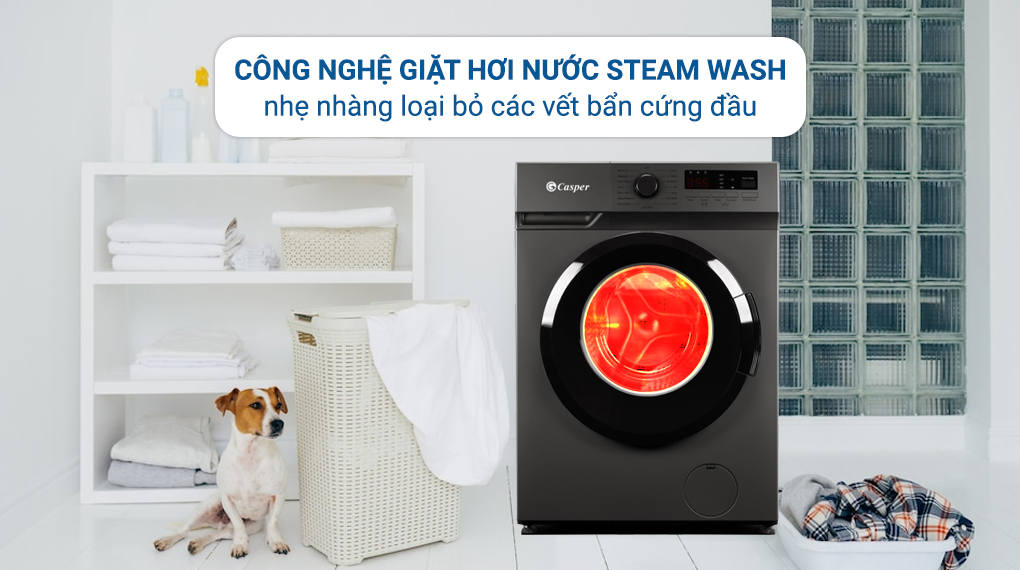 Máy giặt lồng ngang Casper inverter 8 kg WF-8VG1 2023