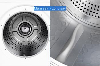 Máy sấy thông hơi Galanz 8kg DV-80T5C(W) lống sấy là thép mạ kẽm