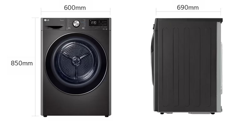 Máy sấy bơm nhiệt LG DUAL inverter 10.5 kg DVHP50B 2023