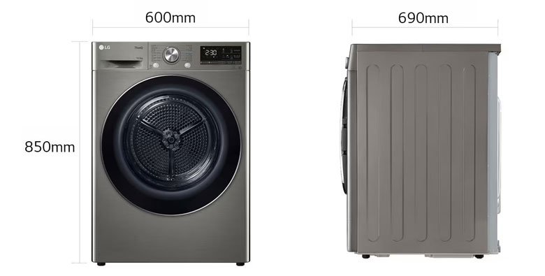 Máy sấy bơm nhiệt LG DUAL inverter 10.5 kg DVHP50P 2023