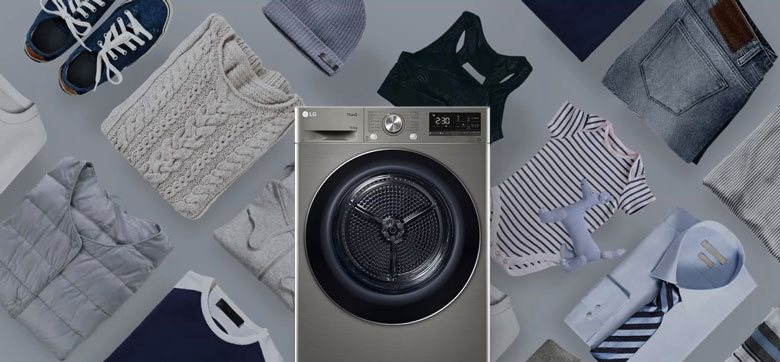 Máy sấy bơm nhiệt LG DUAL inverter 10.5 kg DVHP50P 2023