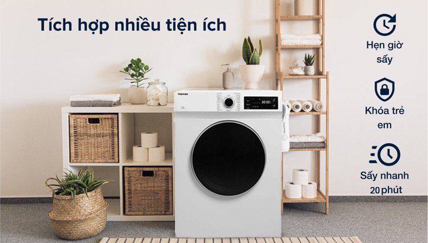 [2023] Máy sấy thông hơi Toshiba 7kg TD-H80SEV(WK)