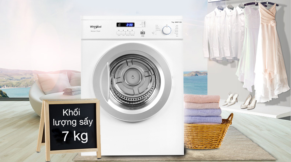 Máy sấy thông hơi Whirlpool 7 kg AWD712S2 2022 giá rẻ