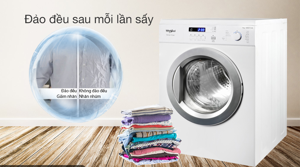 Máy sấy thông hơi Whirlpool 7 kg AWD712S2 2022 giá rẻ