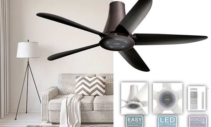 Quạt trần 5 cánh Mitsubishi C56-RW5 CY-xám đậm giá tốt