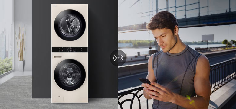 Máy giặt sấy LG lồng ngang inverter WashTower 14/10kg WT1410NHE 2023 giá tốt