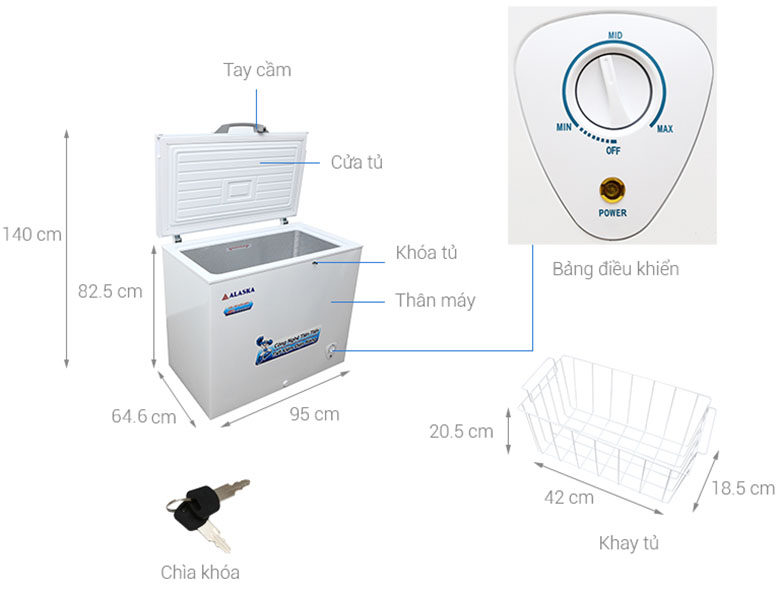 Tủ đông Alaska 300 lít BD-300C
