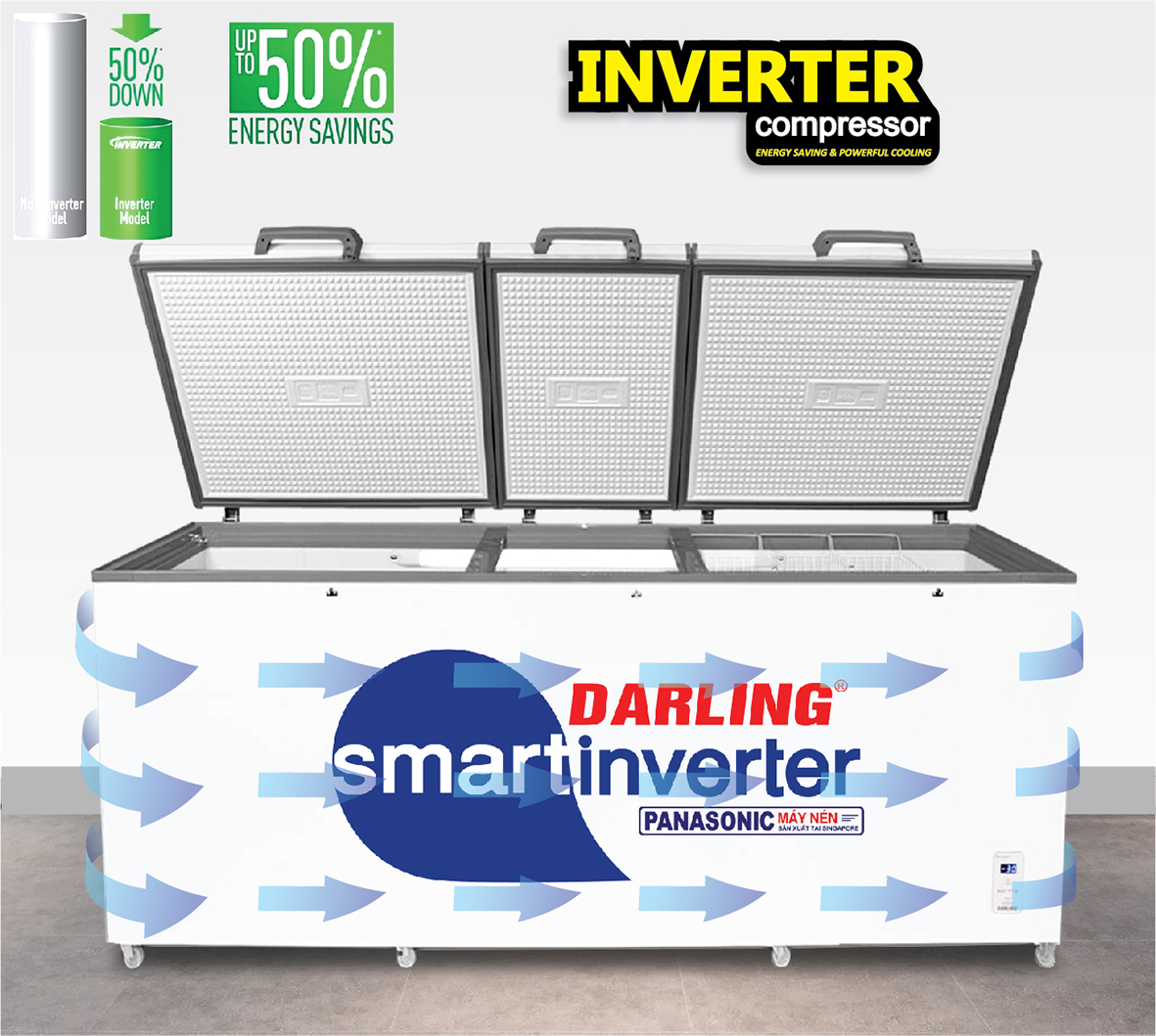 Tủ đông Darling Smart Inverter 1400 lít DMF-1279ASI