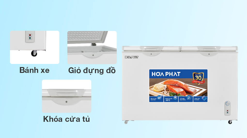 Tủ đông Hòa Phát 2 cánh 352 lít HPF-AD6352 giá rẻ