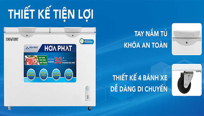 Tủ đông Hòa Phát 2 ngăn 270 lít dàn nhôm HCF 656S2N2 giá rẻ