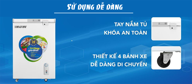 Tủ đông Hòa Phát 100 lít 1 ngăn dàn nhôm HCF 106S1N giá rẻ