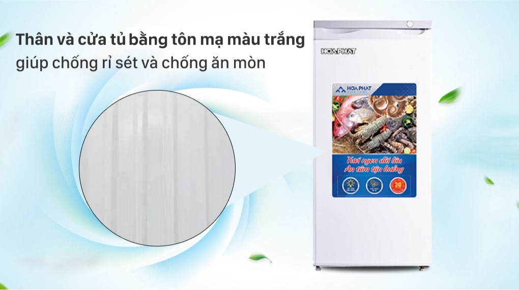 Tủ đông đứng Hòa Phát 147 lít 5 ngăn HUF 350SR1 giá rẻ