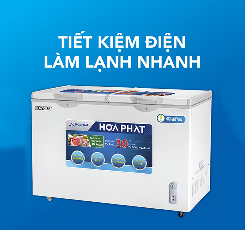 Tủ đông Hòa Phát HCFI 656S2Đ2 inverter 271 lít giá rẻ