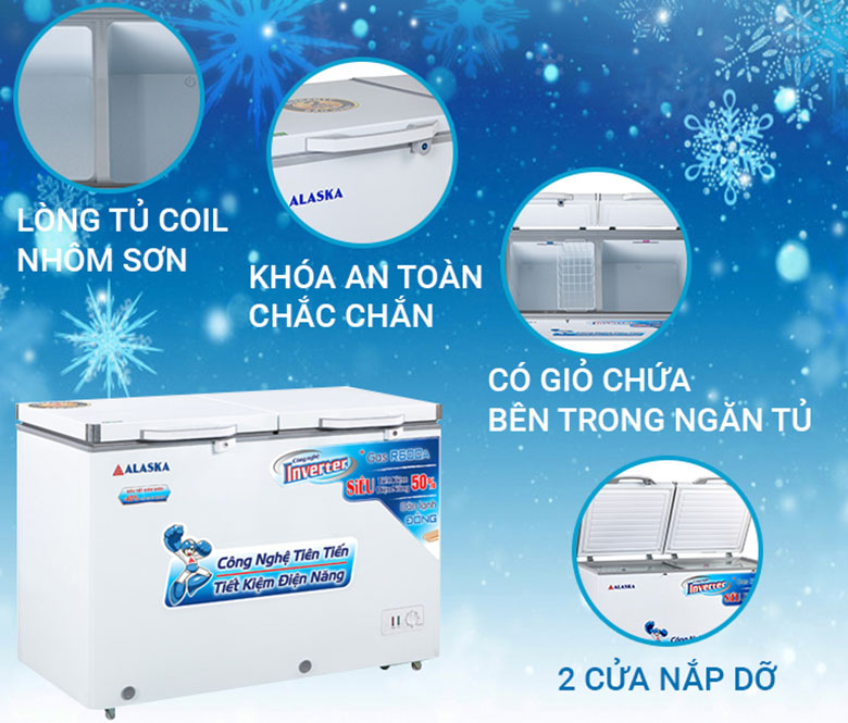 Tủ đông/mát Alaska Inverter 267 lít FCA-4600CI