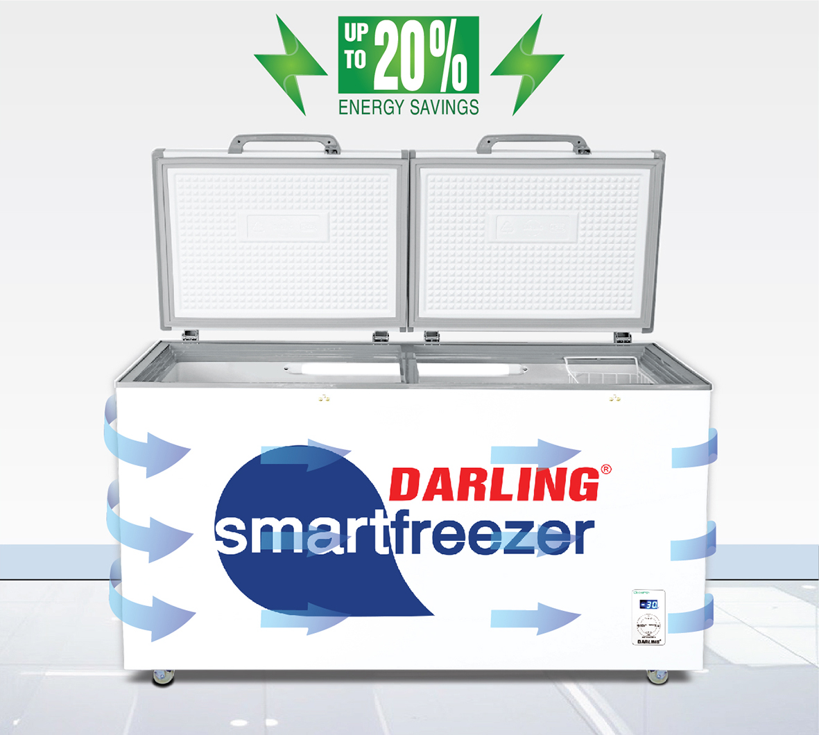 Tủ đông mát Darling 2 cánh 370 lít Smart Freezer DMF-3799AS