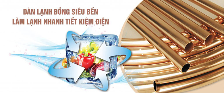 Tủ đông 2 ngăn Sanaky dàn đồng 280 lít VH 4099W1 giá rẻ