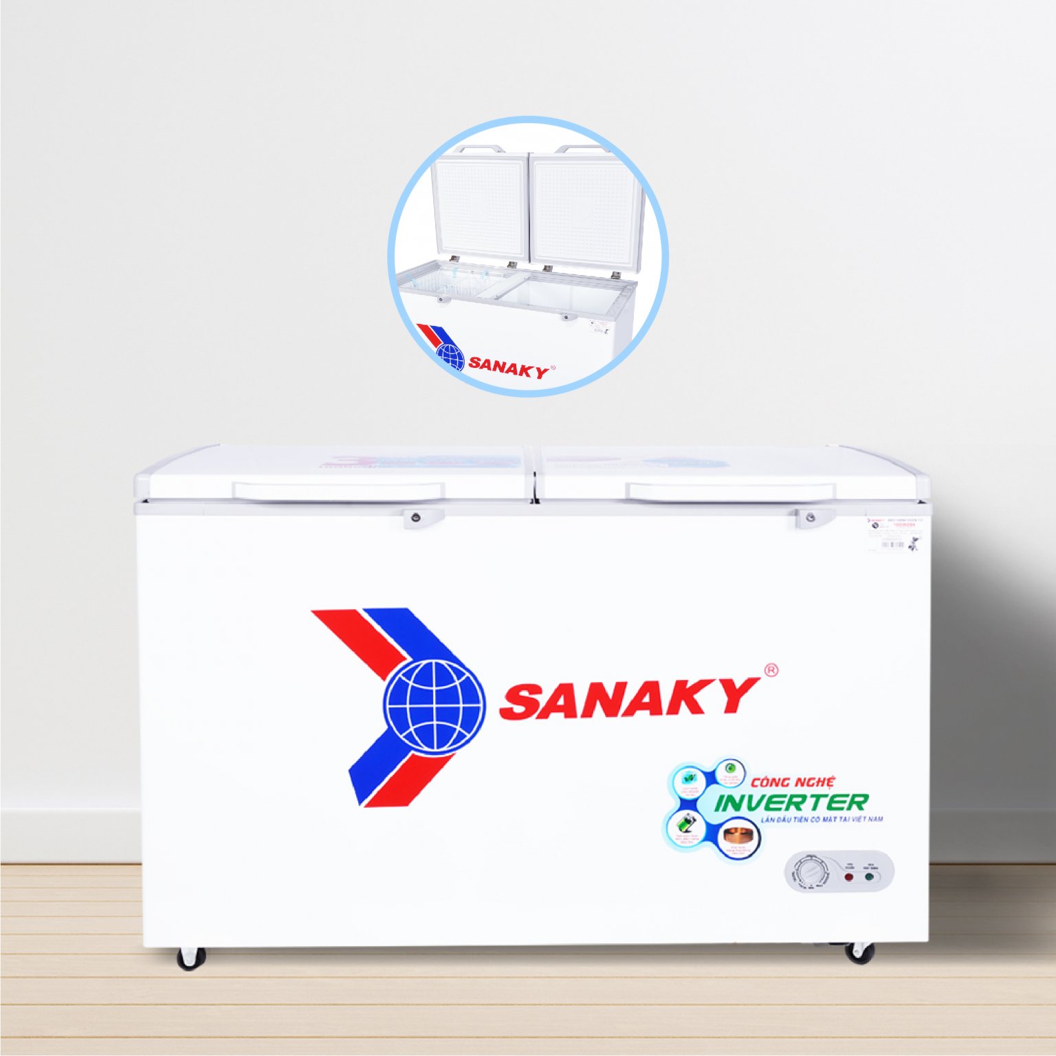 Tủ đông dàn đồng Sanaky 410 lít inverter VH-5699HY3 giá rẻ