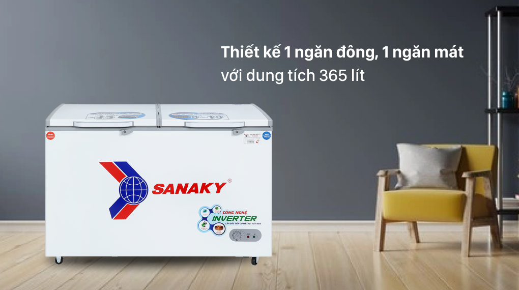 Tủ đông Sanaky inverter 365 lít VH-5699W3 giá rẻ