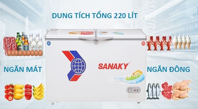 Tủ đông Sanaky 220 lít VH-2899W1 giá rẻ