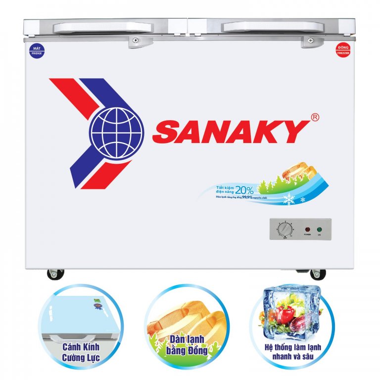 Tủ đông 2 ngăn Sanaky 220 lít VH2899W2KD giá rẻ