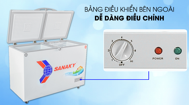 Tủ đông 2 ngăn Sanaky 260 lít VH-3699W1 giá rẻ