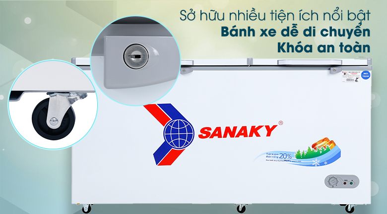 Tủ đông mát Sanaky 2 ngăn 485 lít VH-6699W1 giá rẻ