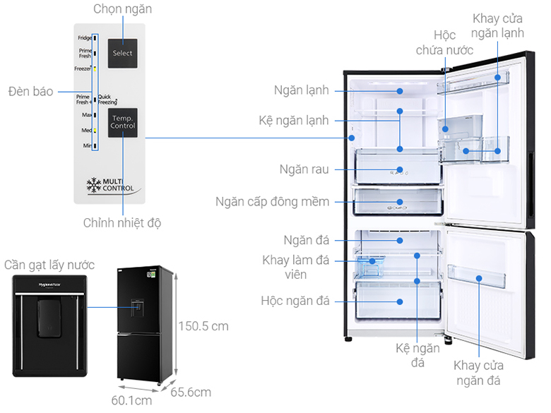 Tủ lạnh Panasonic Inverter 255 lít NR-BV280WKVN 2 cánh