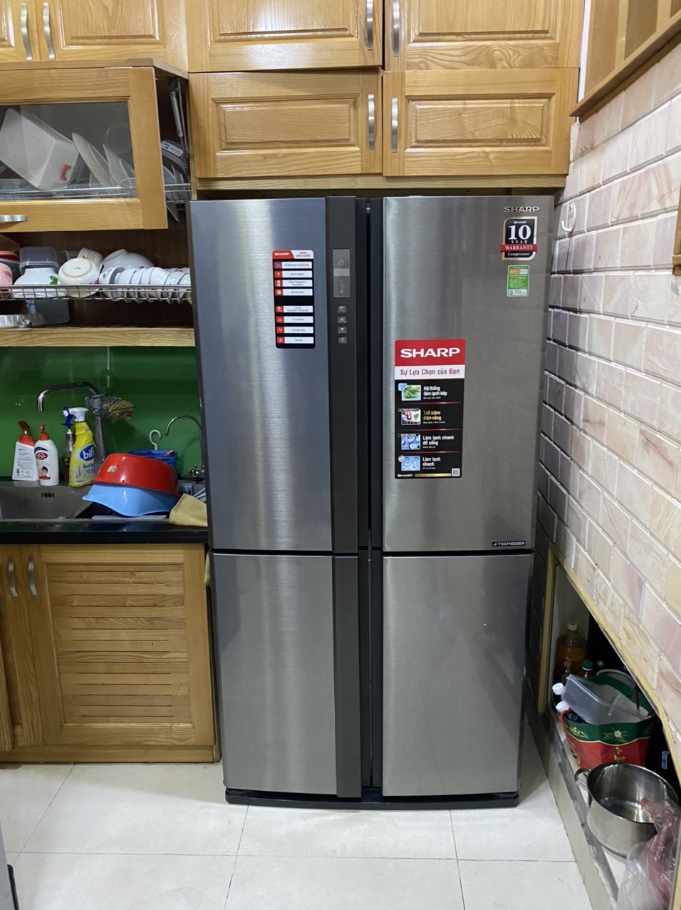 Tủ lạnh 4 cánh Sharp 626 lít inverter SJ-FX630V-ST chính hãng tại Hà Nội