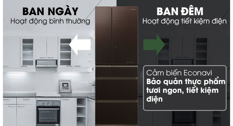 Tủ lạnh Panasonic Inverter 491 lít NR-F503GT-T2 6 cánh màu nâu