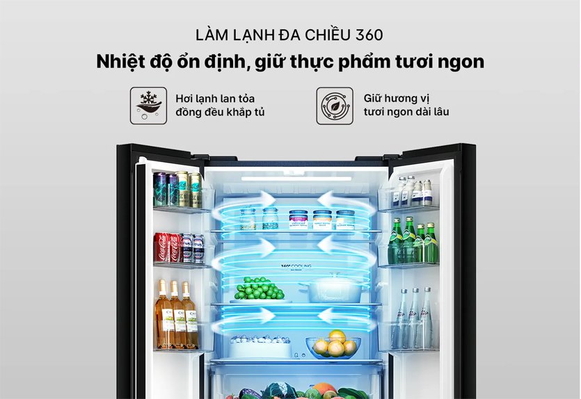 [2024] Tủ lạnh Aqua 4 cánh inverter 410 lít AQR-M466XA(GB)