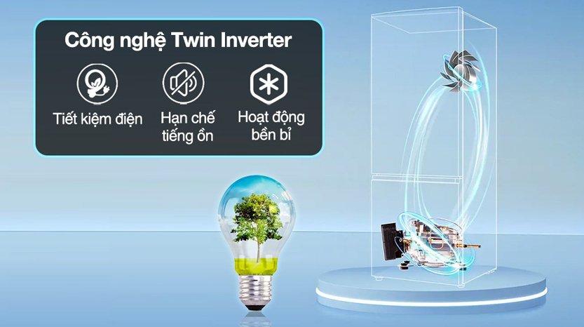 [2024] Tủ lạnh Aqua 2 cánh inverter 324 lít AQR-B390MA(SLB)