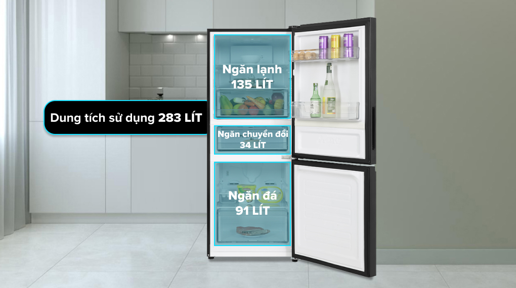 Tủ lạnh Aqua inverter 260 lít AQR-B310MA(FB) 2023
