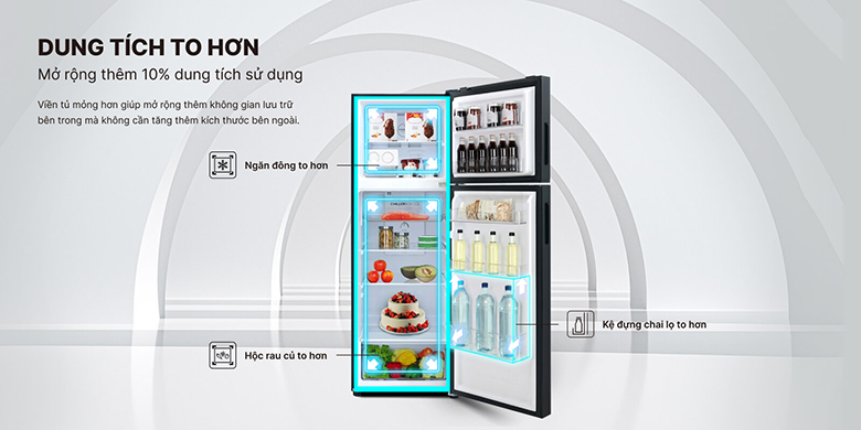 Tủ lạnh 2 cánh Aqua Inverter 357 lít AQR-T376FA (FB) giá rẻ