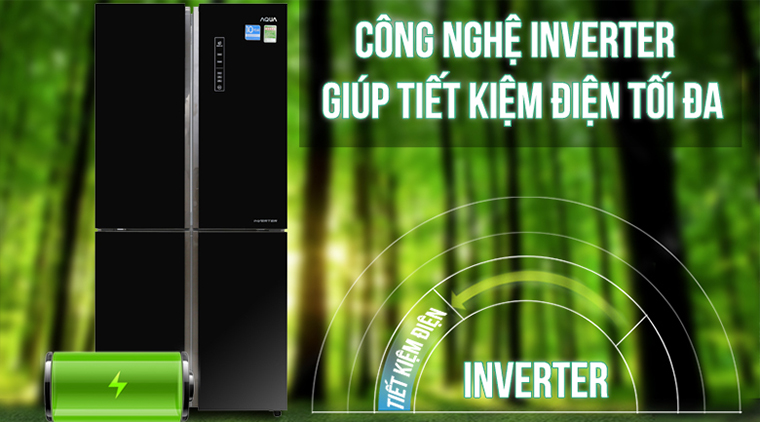 Tủ lạnh Aqua Inverter 456 lít AQR-IG525AM(GB)