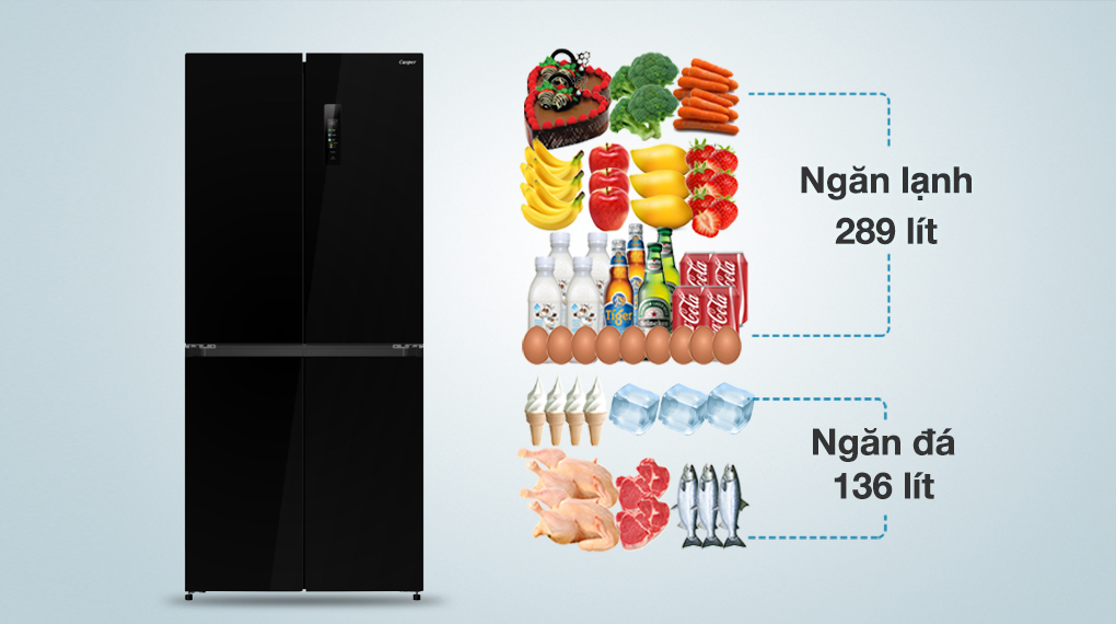 Tủ lạnh Casper 4 cánh inverter 425 lít RM-430VBM 2023