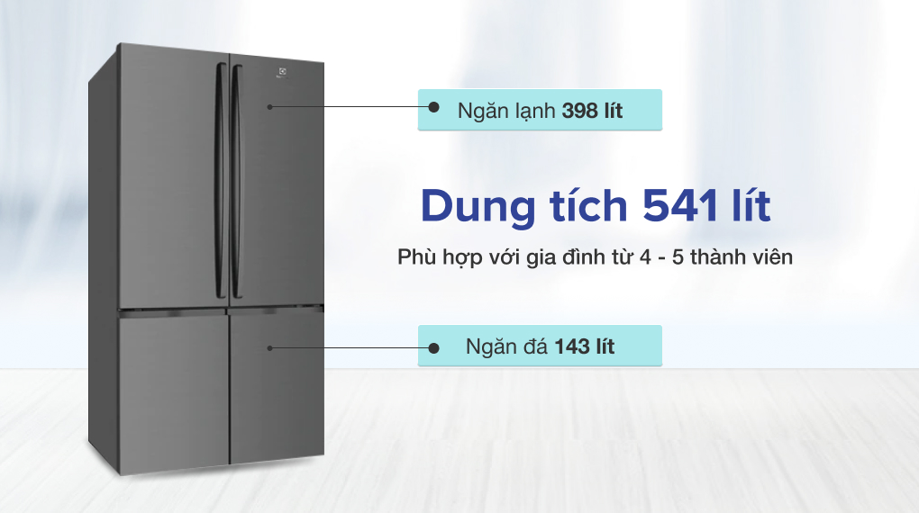 Tủ lạnh Electrolux Inverter 541L 4 cửa EQE6000A-B