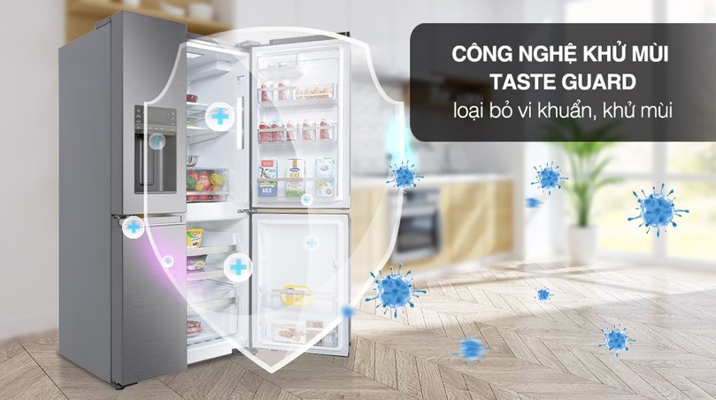 Tủ lạnh 4 cánh Electrolux inverter 680 lít EQE6879A-B model 2022