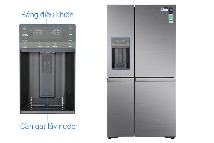Tủ lạnh 4 cánh Electrolux inverter 680 lít EQE6879A-B model 2022