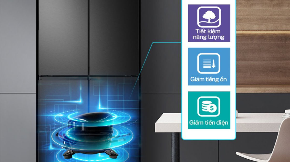 Tủ Lạnh Hisense 4 cánh inverter 454 lít HM51WF