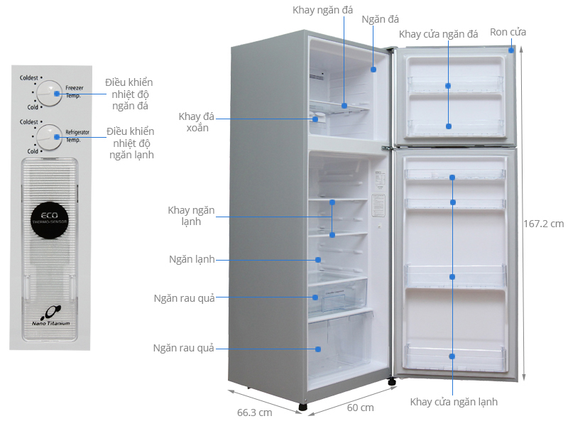 Tủ lạnh Hitachi R-H350PGV4(INX) 290 lít inverter