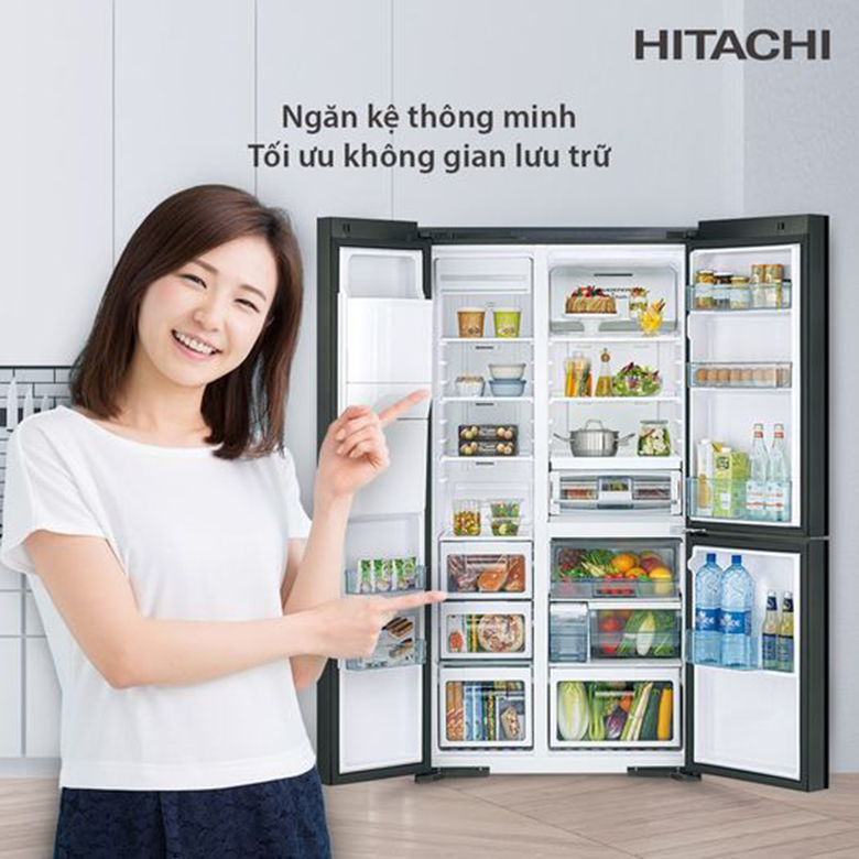 Tủ lạnh SBS Hitachi inverter 569 lít R-MX800GVGV0 (GMG) giá tốt