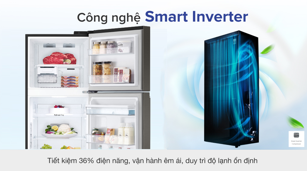 Tủ lạnh 2 cánh LG inverter 264 lít GV-D262BL giá tốt