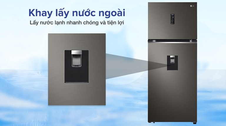 Tủ lạnh LG 374 lít Inveter GN-D372BLA lấy nước ngoài cánh và làm đá tự động