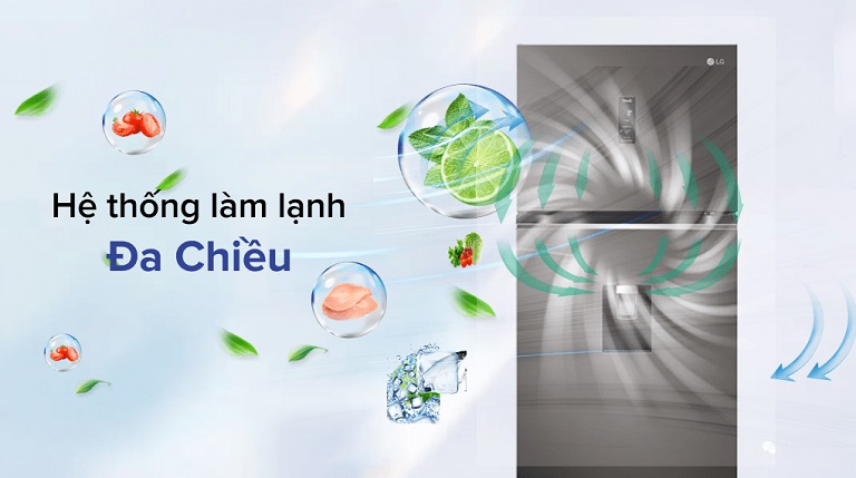 Tủ lạnh LG 374 lít Inveter GN-D372BLA làm lạnh đa chiều