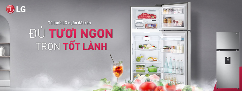 Tủ lạnh LG inverter 374 lít GN-D372PS giá rẻ chính hãng tại Hà Nội