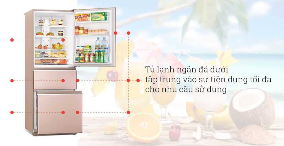 Tủ lạnh Mitsubishi MR-CX46ER-BST 365 lít 3 cửa inverter tại Hà Nội