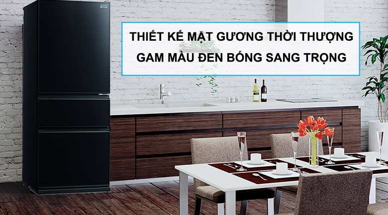 Tủ lạnh Mitsubishi Inverter 450 lít MR-CGX56EP-GBK-V thiết kế sang trọng