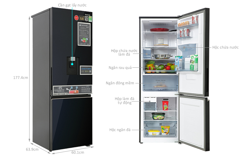 Tủ lạnh Panasonic inverter 325 lít NR-BV361WGKV 2022 giá rẻ