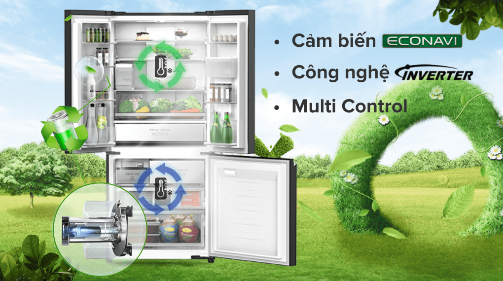 Tủ lạnh 3 cánh Panasonic Inverter 495 lít NR-CW530XMMV
